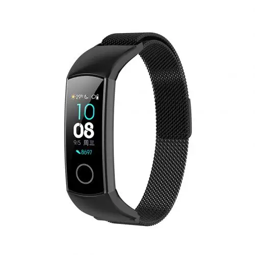 Черный Для Honor Band 4 5 ремешок металлический для huawei Honor Band 4 браслет из нержавеющей стали Миланский Браслет на петле для huawei Band4 - Цвет: Черный