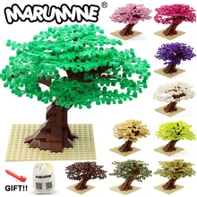 Marumine MOC Bricks Tree Set 205PCS with Plate Building Blocks Model Plant Accessories Grass Parts Decoration Scene Toys