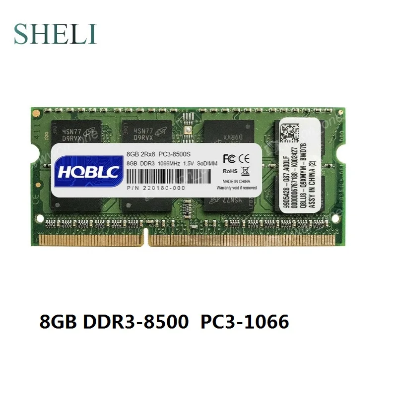 SHELI 4 ГБ 8 ГБ PC3L-8500s DDR3L 1066 МГц Sodimm небуферизированная память ноутбука ram для MacBook Pro iMac