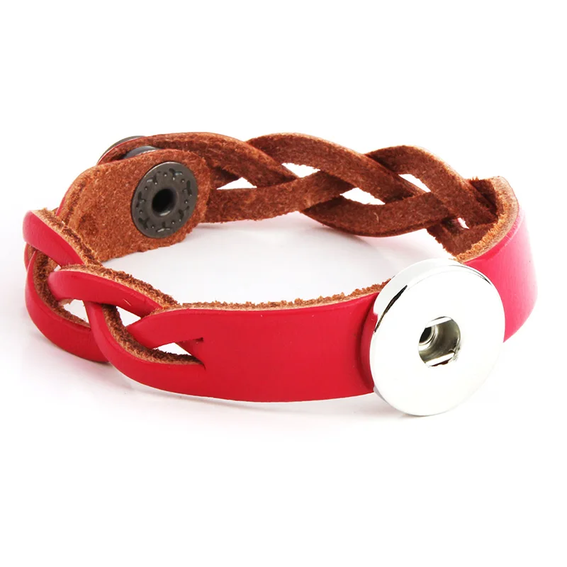 10pcs Adjustable Snap Bracelet Vintage Metal Leather Bracelet Fit 18mm Snap Button Bracelet For Men Jewelry Watch Belt