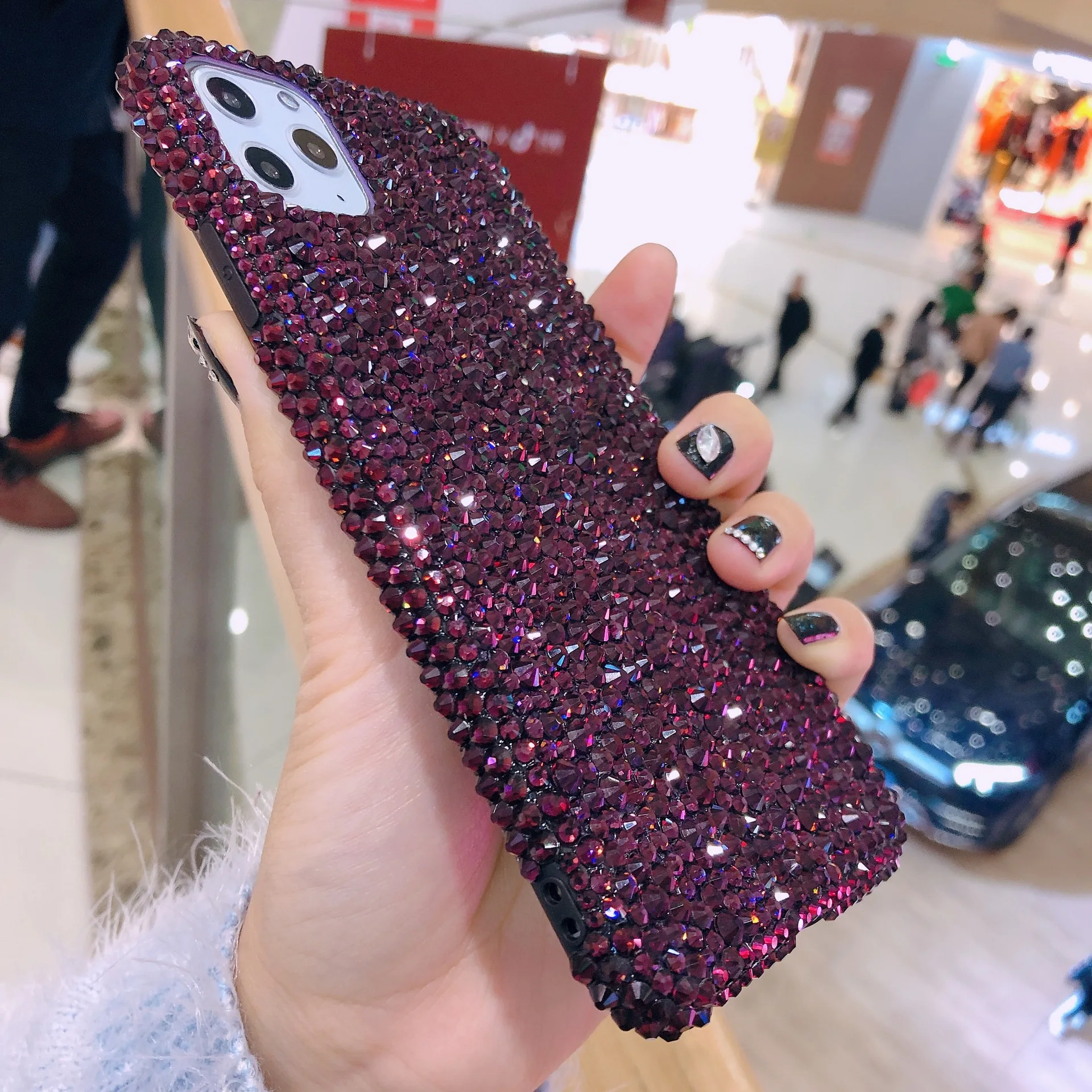 Фиолетовый Чешские Стразы чехол для iphone 11 Pro Max 11 Pro 11 все включено чехол для iphone XS Max XS XR X 6 6S 7 8Plus