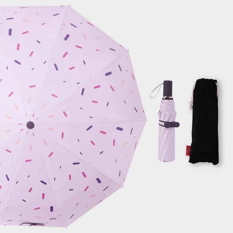3-folding Pink Сладкий стиль девушки и женщины ветрозащитный розовый зонтик Карманный Зонт УФ Защита складной зонтик - Цвет: 3-folding Pink