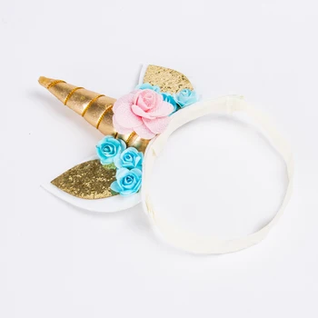 

Kids Magical Gold Unicorn Horn Headband Fancy Dress Cosplay Decorative