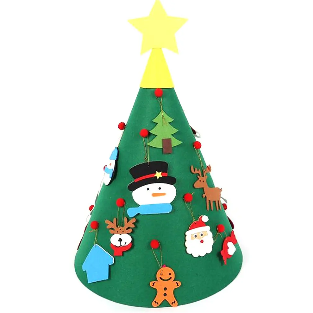 Felt Diy Christmas Tree Decoration Child Wall Hanging Decoration Christmas Gift New Year Home Door Decoration