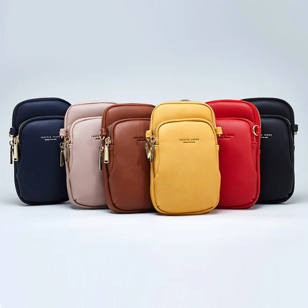 

Messenger Crossbody women Bags PU Leather HandBags Sling Purse Female shoulder phone bag Waterproof 2019 fashion black pink red