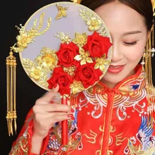 Китайский стиль, двухсторонний тонкий круглый декоративный подарок для женщин, подарок для свадебной фотосъемки, LF815