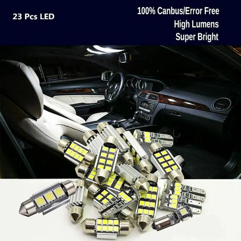 

23Pcs LED T10 5050 Car Light Bulb Interior Map Dome Trunk License Plate Lamps Kit White Signal Lamp LED Chip Car Accessories
