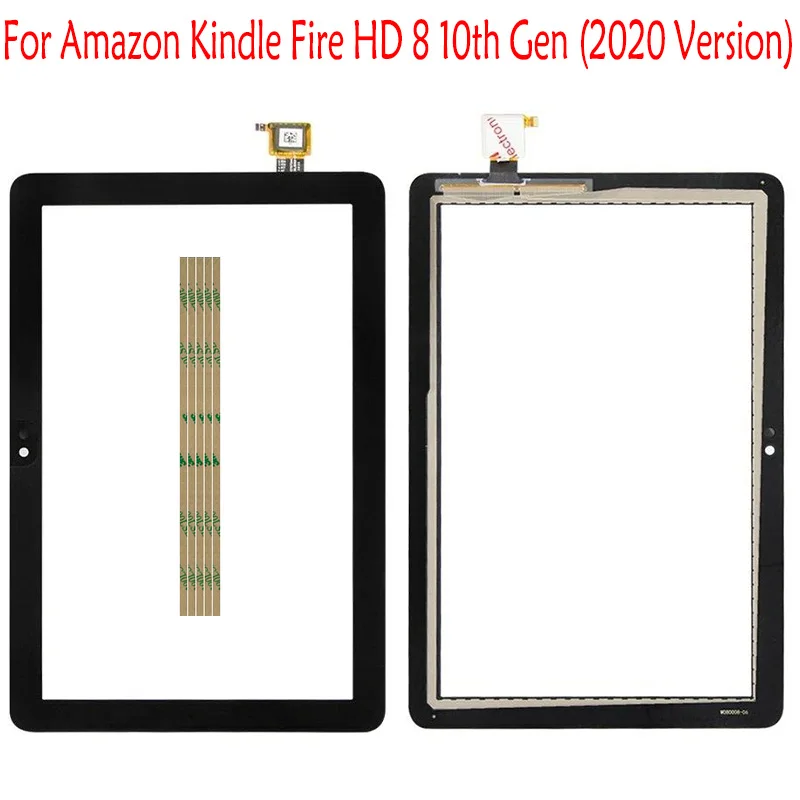 

10 Pcs (Tested) For Amazon Fire HD 8 (2020 10th Gen) LCD Outer Touch Screen Digitizer Glass Panel Replacement + Adhesive