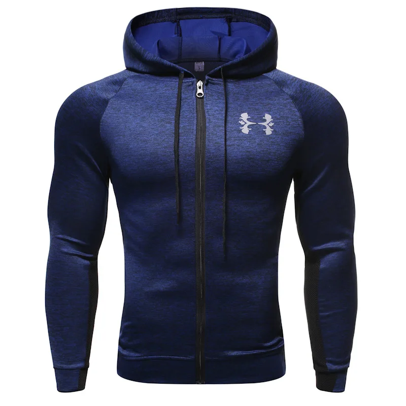 Finest 2020 New Mens Fitness Sport Jacket Coat Zipper Hooded Running Jackets Mens Sportswear 2019 Workout