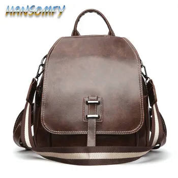 

Leather Backpack Women Fashion Female Backpack String Bags Capacity School Girl Daily Bag Travel Bags Mochila Feminina CC-85