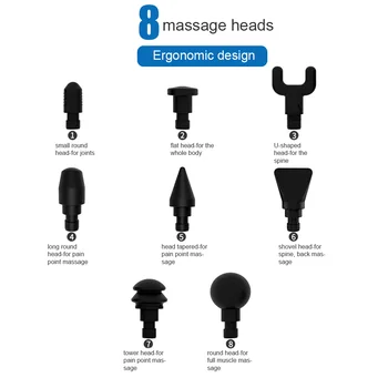 

8pcs/set Pain Relief Massager Head Tools Fascia Muscle Vibrating Home Easy Install Salon Replacement Parts Plug And Play