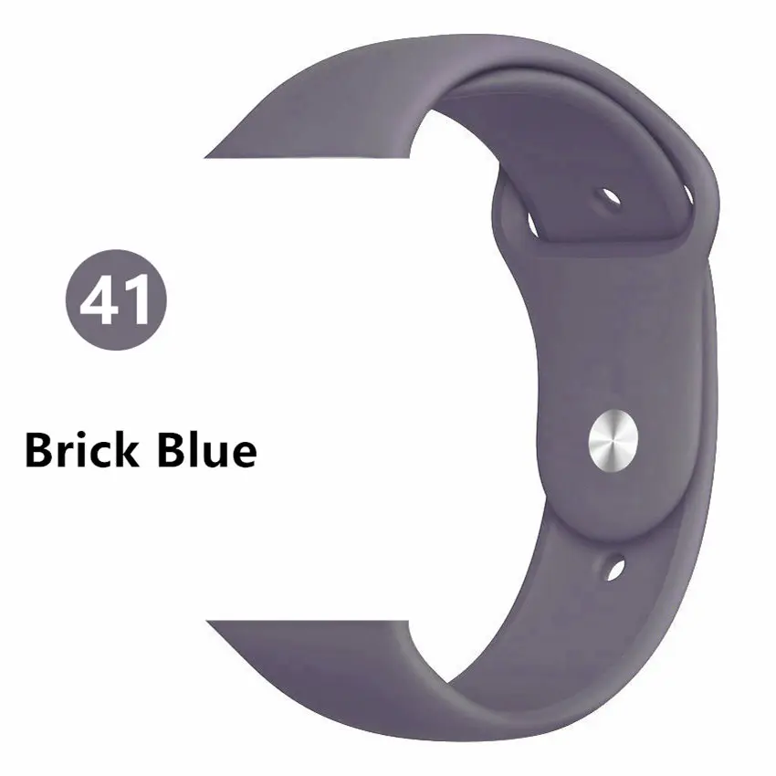 Brick blue 41 Силиконовый ремешок для apple watch 5 4 band correa apple watch 44 мм 40 мм 42 мм 38 мм iwatch 5 4 3 2 1 Спортивный Браслет - Цвет ремешка: Brick blue 41