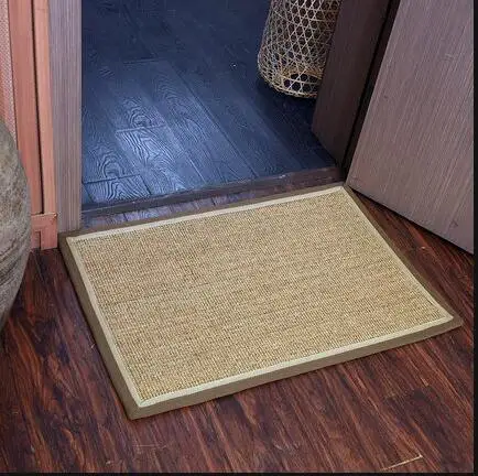 Горячая коврик из сизаля гостиная чайный столик коврик под дверь спальни крыльцо комнатный ковер ручной работы соломенный татами нескользящий джутовый ковер