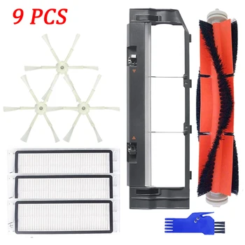 

Black Main Brush +Cover Case+Hepa Filter+6-Armed Side Brush for Xiaomi Roborock S55 S50 T4 T6 Robot Vacuum Cleaner Spare Parts