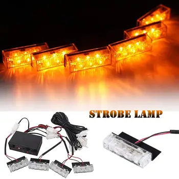 

12V Vehicle Car Front Deck Grille LED Strobe Flash Light Police Emergency Hazard Warning Strobe Lamp Daytime Running Lights