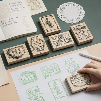 

Vintage border phrase stamp series stamp DIY craft wooden rubber stamps scrapbooking stationery scrapbooking seal