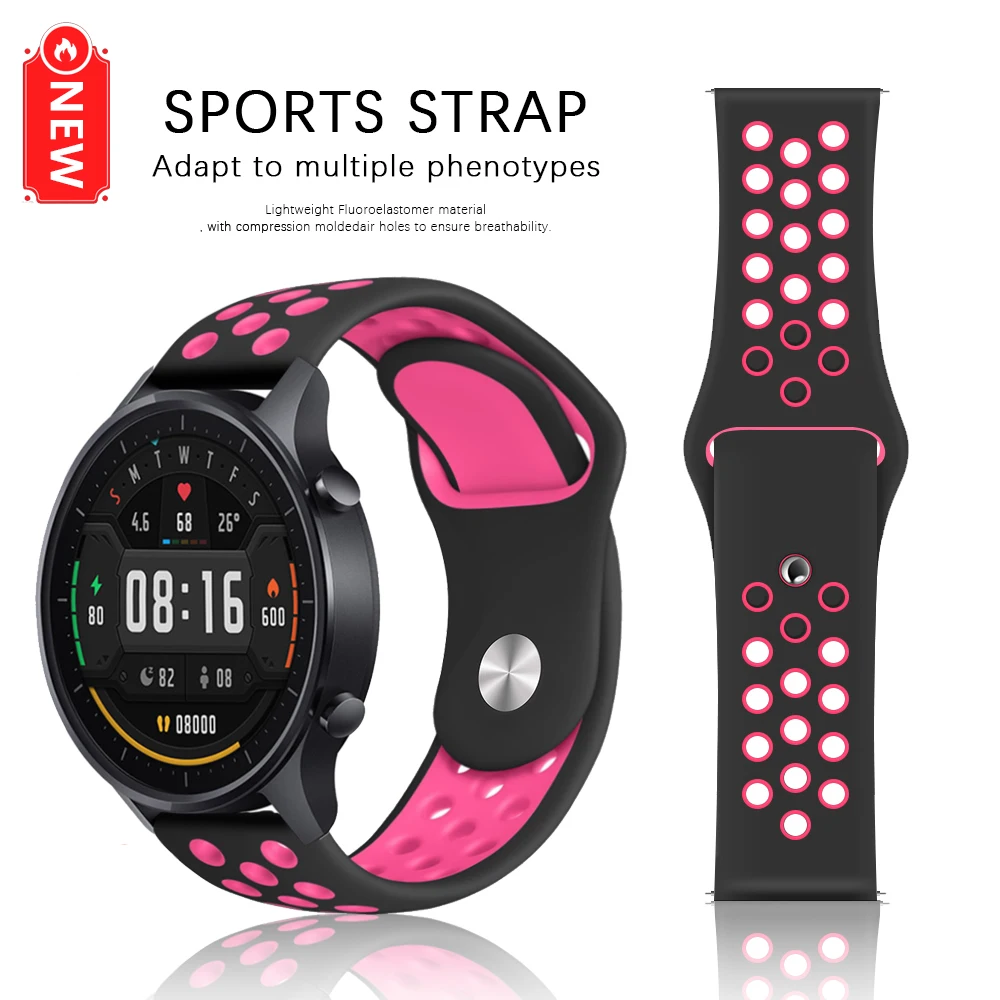 

Soft Rubber Band 46mm 42mm For Samsung Galaxy Watch 46mm 42mm Gear S2 S3 Active 2 For Huawei GT 22mm 20mm For Amazfit Strap