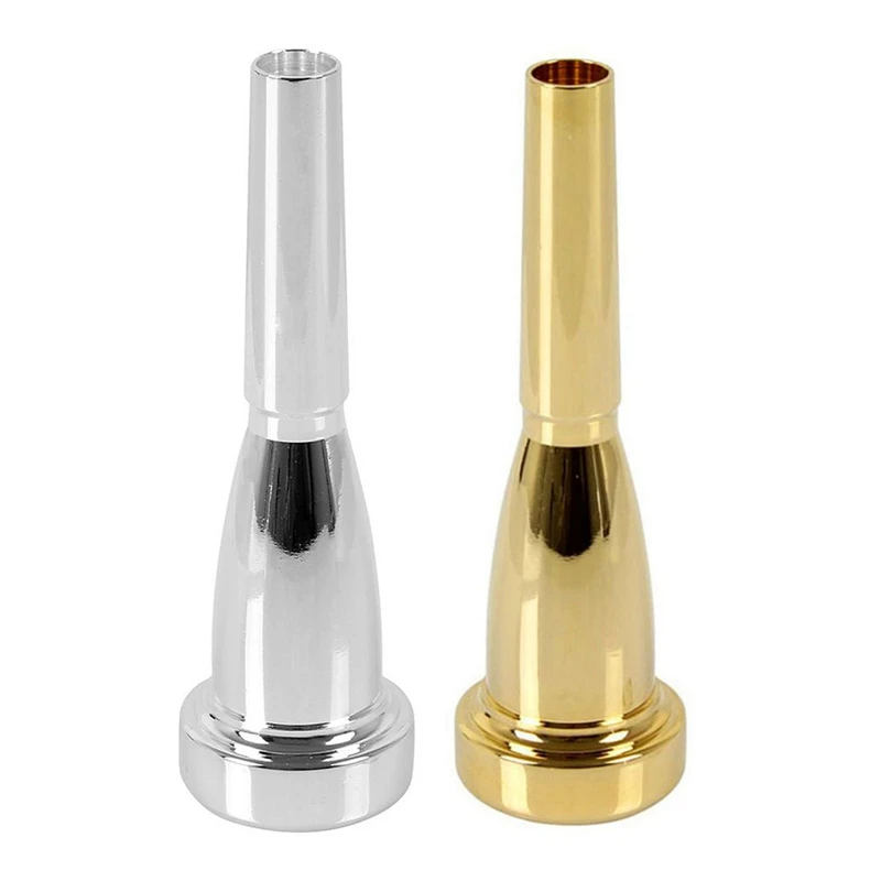 2Pcs 5C Trumpet Mouthpiece Silver Meg Size Metal for Bach Conn and King C - &amp Gold | Спорт и развлечения