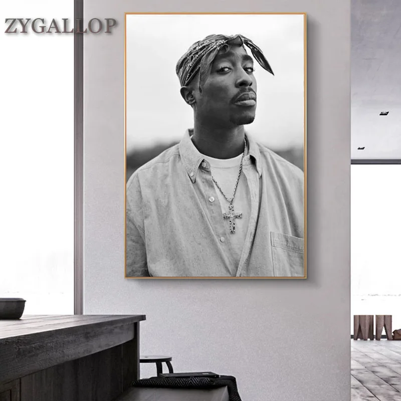 Картина на холсте Tupac Shakur 2PAC Постер в стиле хип хоп со звездами художественная