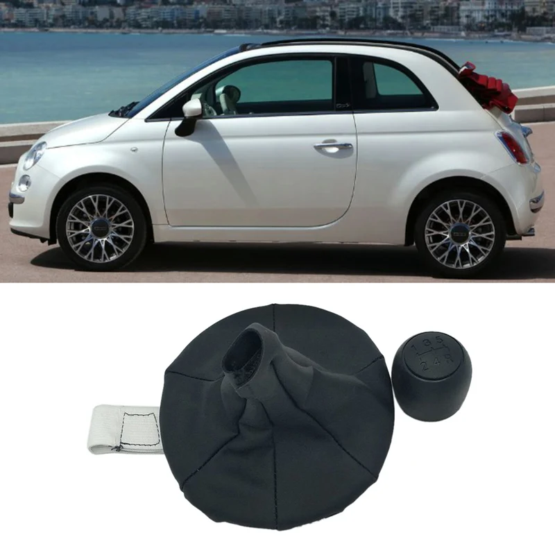 5 скоростей ручка переключения передач гетры крышка загрузки для Fiat 500 500C панда 03-12 черный