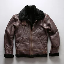 Новинка, мужская куртка из натуральной овечьей шерсти, повседневная куртка из овчины B3, куртка-пилот, куртки для русской зимы