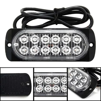 

Car Working Light 12V-24V Urgent Plastic Transparent Accessories Replacement Kit Red 12LED Warning Fog