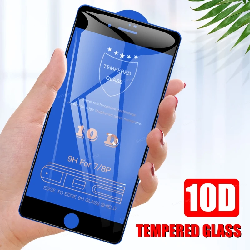  10D Gebogen Gehärtetem Glas Für iPhone 7 8 Plus 6 6S Plus Volle Abdeckung Screen Protector Für iPho
