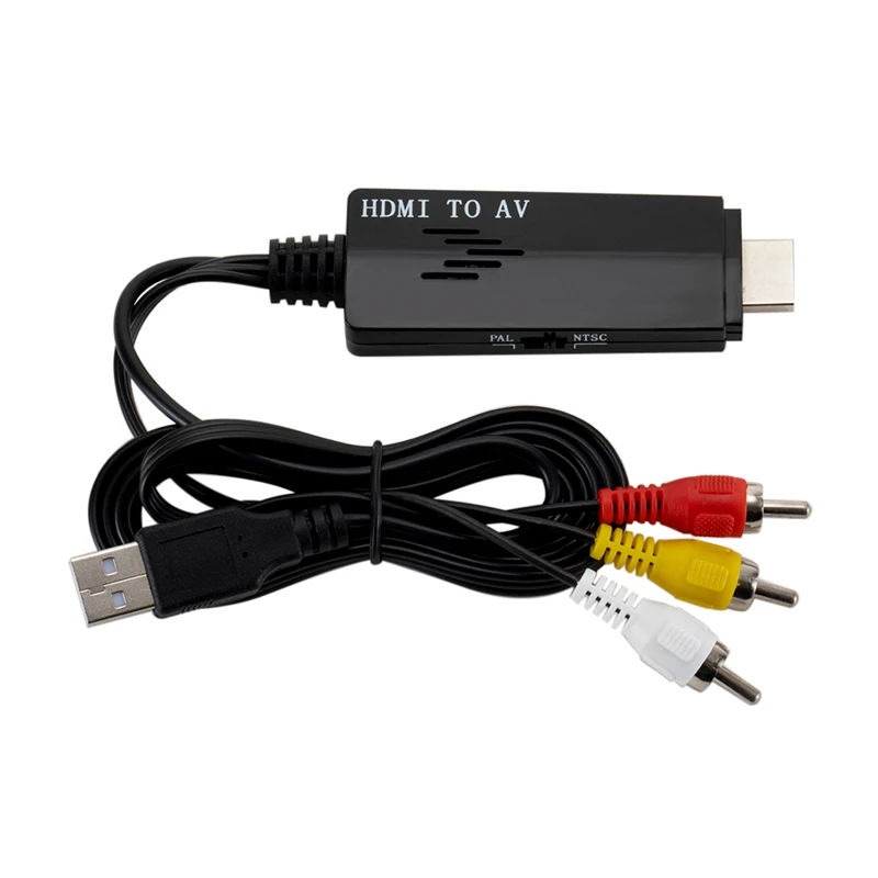 

HDMI to RCA Converter Adapter Cable, 1080P HDMI to AV 3RCA CVBs Composite Video Audio Supports for Chromecast, PC, Laptop, Xbox,