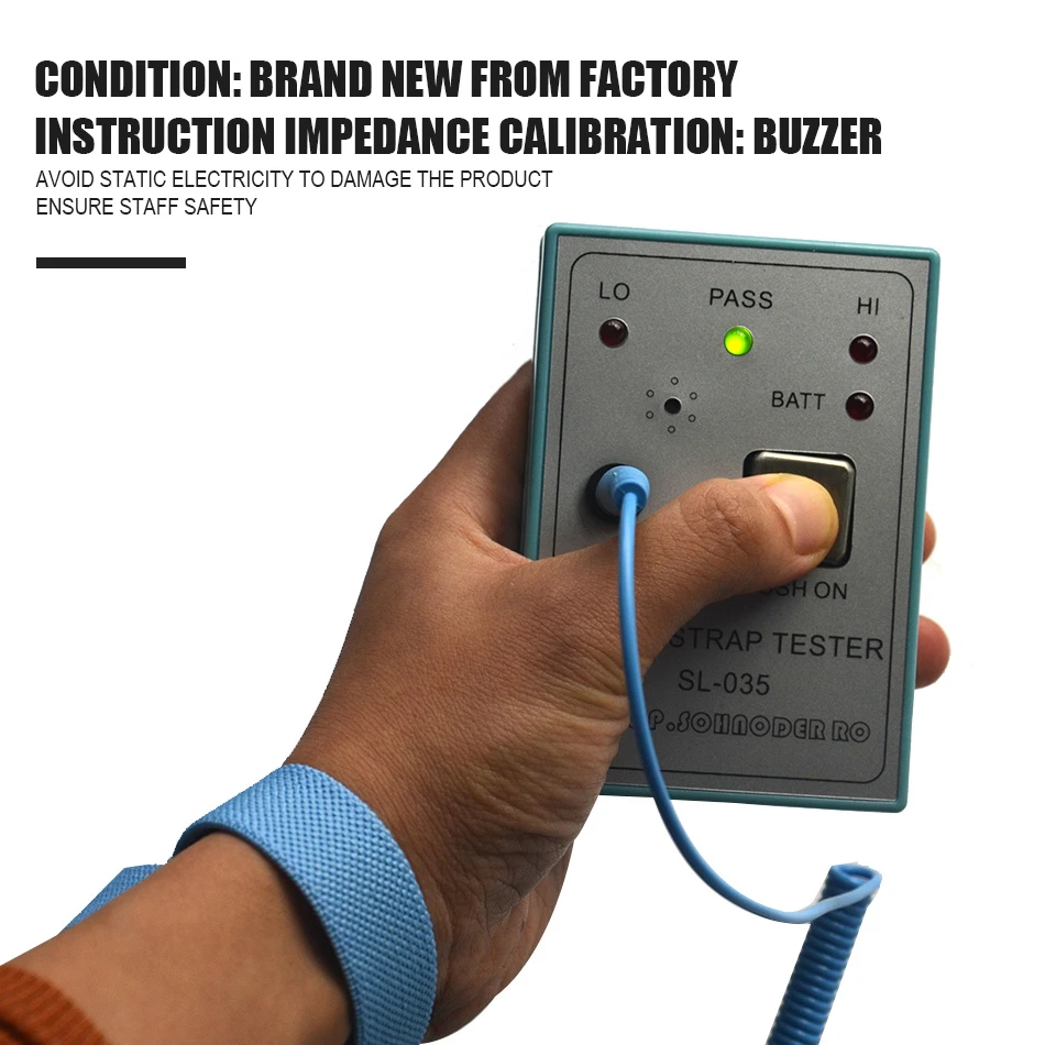 

SL-035 Static Electricity ESD Wrist Strap Tester For Anti-static Wrist Strap Ground Wire Connection Cushion Connecting