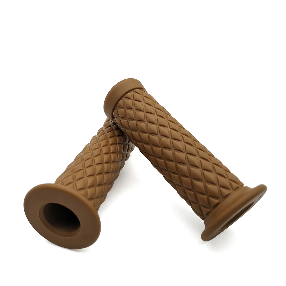 Универсальный 7/8 ''винтажный резиновый мото rcycle grip части для Кафе racer moto руль для Honda VFR750 VFR800 VTR1000F vfr 750 800 - Цвет: Brown