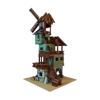 

Fish House Pier Old Mill by the Sea City Creator Street View Moc Model Building Blocks Lepinblocks Bricks Kits Toys Gifts