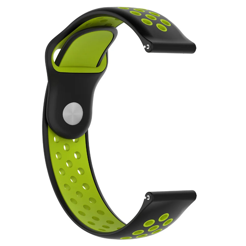 Black Green 1 HANGRUI 20 мм 22 мм мягкий силиконовый двухсторонний Браслет Для Xiaomi Huami Amazfit Bip Amazfit GTR 47 мм 42 мм силиконовый сменный ремешок - Цвет: Black Green 1