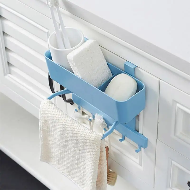 

Towel Storage Rack Wall Mounted Kitchen Cabinet Cupboard Hanger with Hooks Kitchen Home Organizer Rack