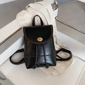

Hong Kong Style Textured Women's Bag, 2020 New Fashion All-match Large Capacity Retro Backpack