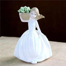 Деревенский фарфор цветок Девичья статуя ручной работы керамика Ретро Девушка Статуэтка декор искусство и ремесло украшение аксессуары мебель