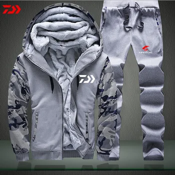 

Daiwa Thermal Fishing Suit Men Autumn Winter Color Matching Fishing Jacket Long Sleeve Hiking Clothes Polyester Fish Pants
