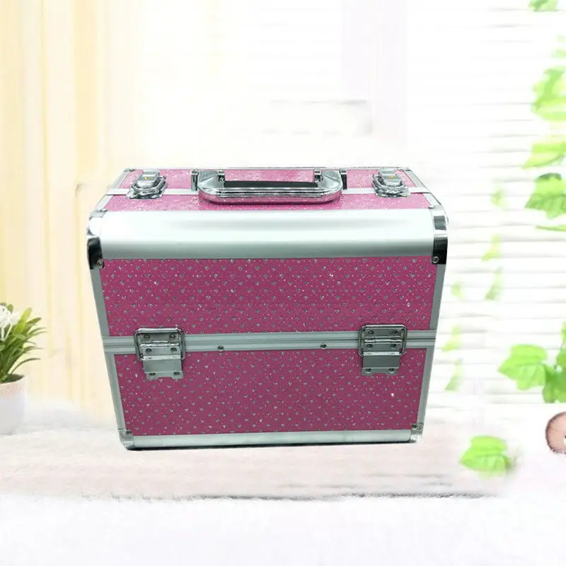 Large Capacity Makeup Box With Drawer Portable Travel Beauty Cosmetic Case Hand Held Organizer Toiletry Make Up Storage Suitcase | Дом и сад