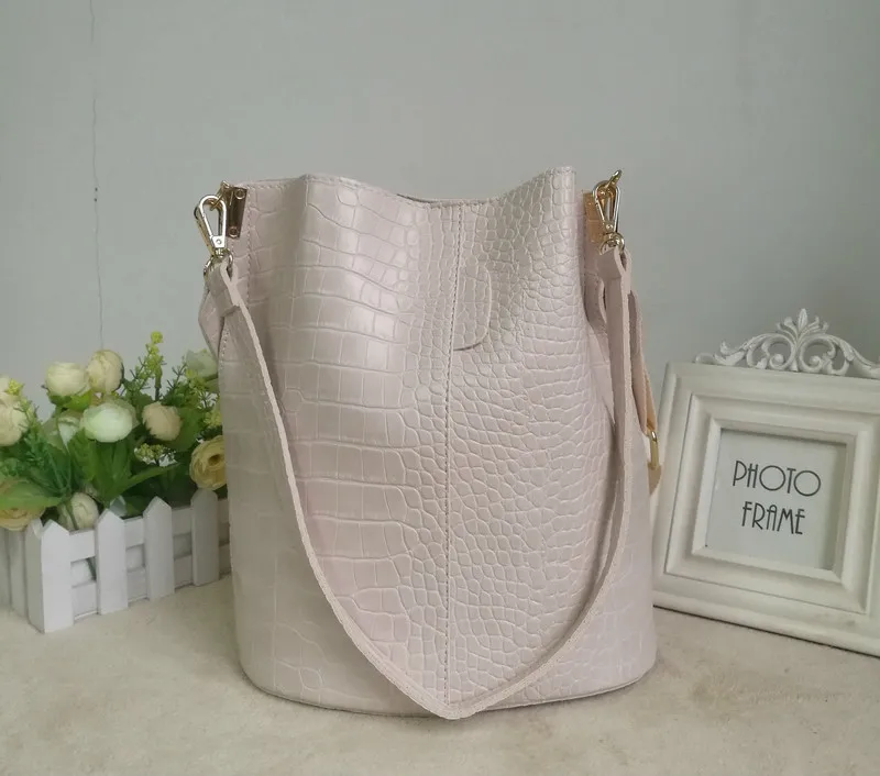 Beige BXX Sac / Модные Роскошные Сумки Женщины Дизайнер Крокодил Шаблон Сплошной Цвет Ведро Пакет Женский Куб Сумка ZE330 - Цвет: Beige