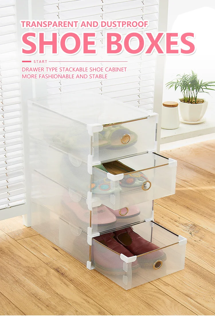 20 pair stackable shoe storage cabinet on 5pcs Transparent Shoe Box Dustproof Storage Box Can Be Superimposed Combination Shoe Cabinet Clamshell Men And Women Shoe Box Storage Boxes Bins Aliexpress
