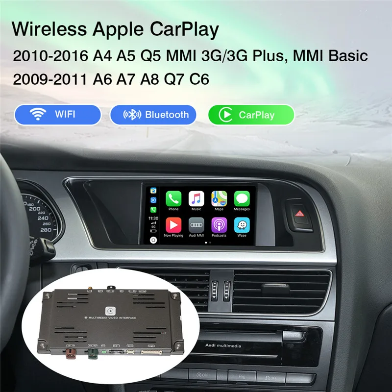 As picture Yeesite Беспроводной Apple CarPlay для Auai A4 A5 Q5 MMI 3g 10-16 Интерфейс модернизации для Audi с обратным Камера высокое качество - Цвет: As picture