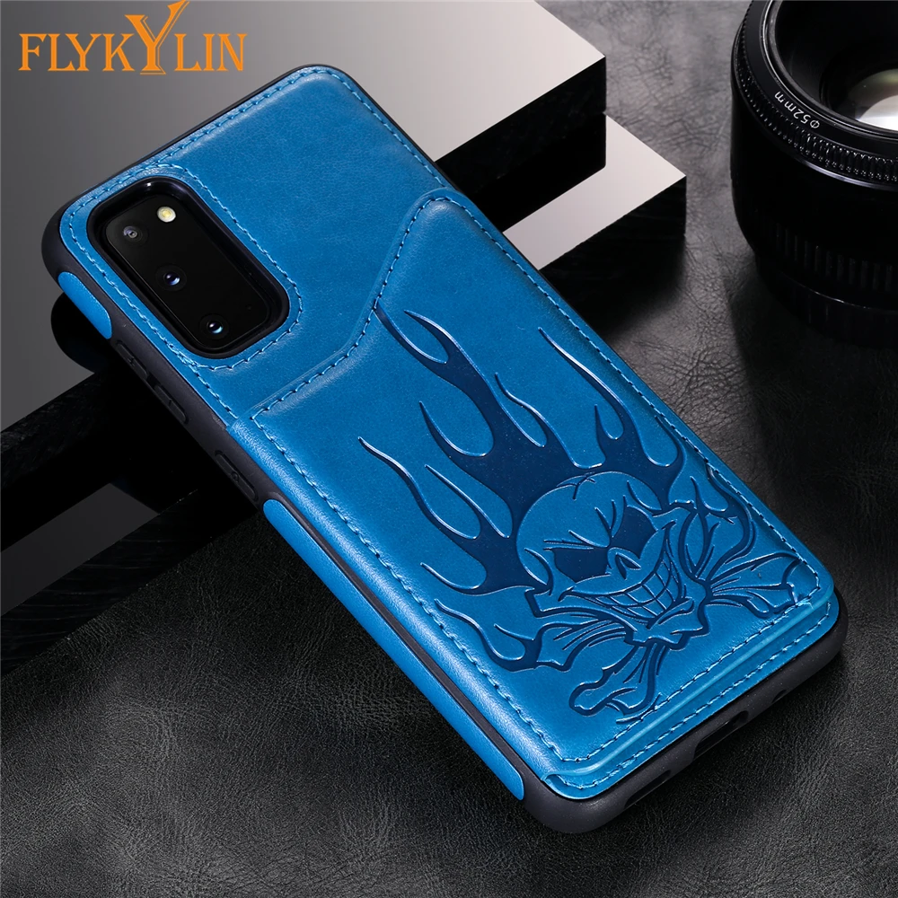 Кожаный чехол с мультяшным черепом для Samsung Galaxy S20 S8 S9 S10 Plus S10E Ultra A50 A50S A30S
