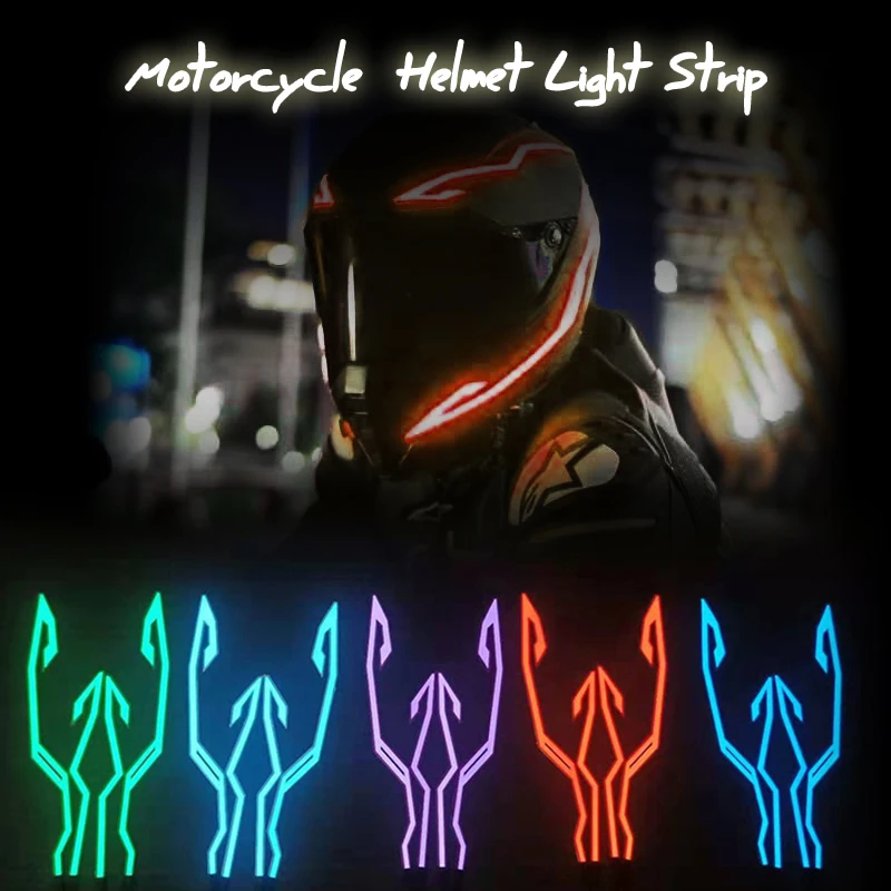 

4-in-1 Upgraded Motorcycle Helmet Night Riding Cold Light Signal Flashing Strip LED Luminous Sticker Universal Strip USB Charger