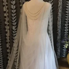 Мягкая Свадебная накидка с жемчугом сзади, ювелирные изделия, свадебная накидка на плечи, свадебная накидка, болеро, куртки накидки шаль с бисером, накидка с капюшоном