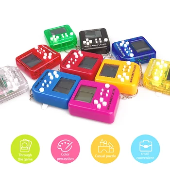 

Portable Mini Classic Games Tetris Child Pocket Game Consoles Electronic Pets Games Machine Tetris Brick Gaming Keychain Toys