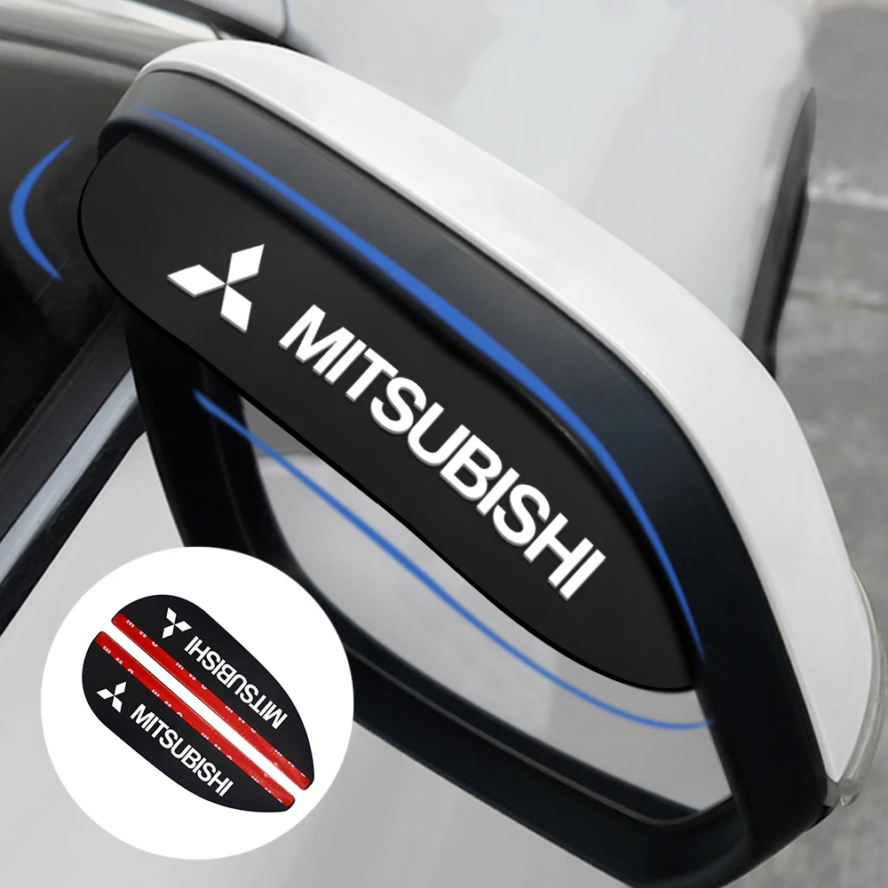 Cubierta tipo CEJA para espejo retrovisor de coche, hoja de lluvia de goma flexible Universal para Mitsubishi ralliart Lancer 9 10 Asx