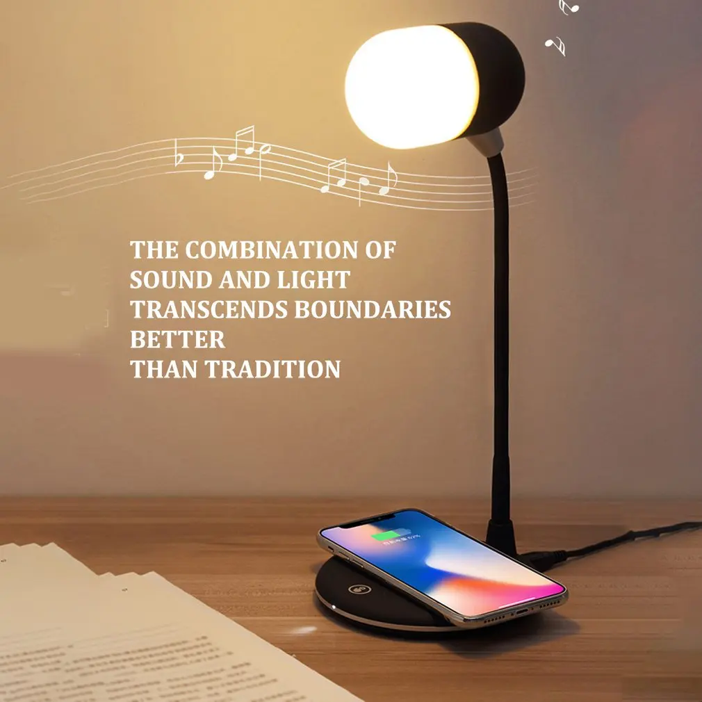 

bluetooth speaker L4Led Light Speaker Wireless Charging Three-In-One Touch Desk Lamp Mini Bedside Night Light Audio Subwoofer