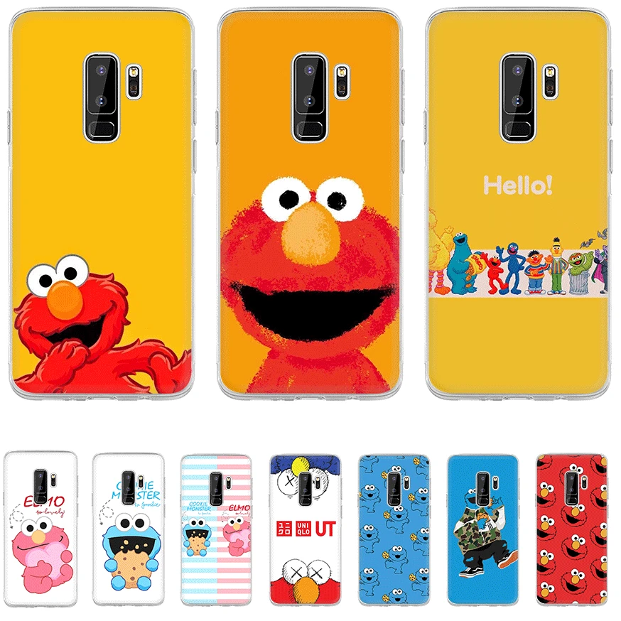 

Phone Case TPU For Samsung Galaxy S6 S7 Edge S8 S9 S10 S10E Plus Note 8 9 M10 M20 M30 M40 Cover Cartoon Cookies Monsters Elmo