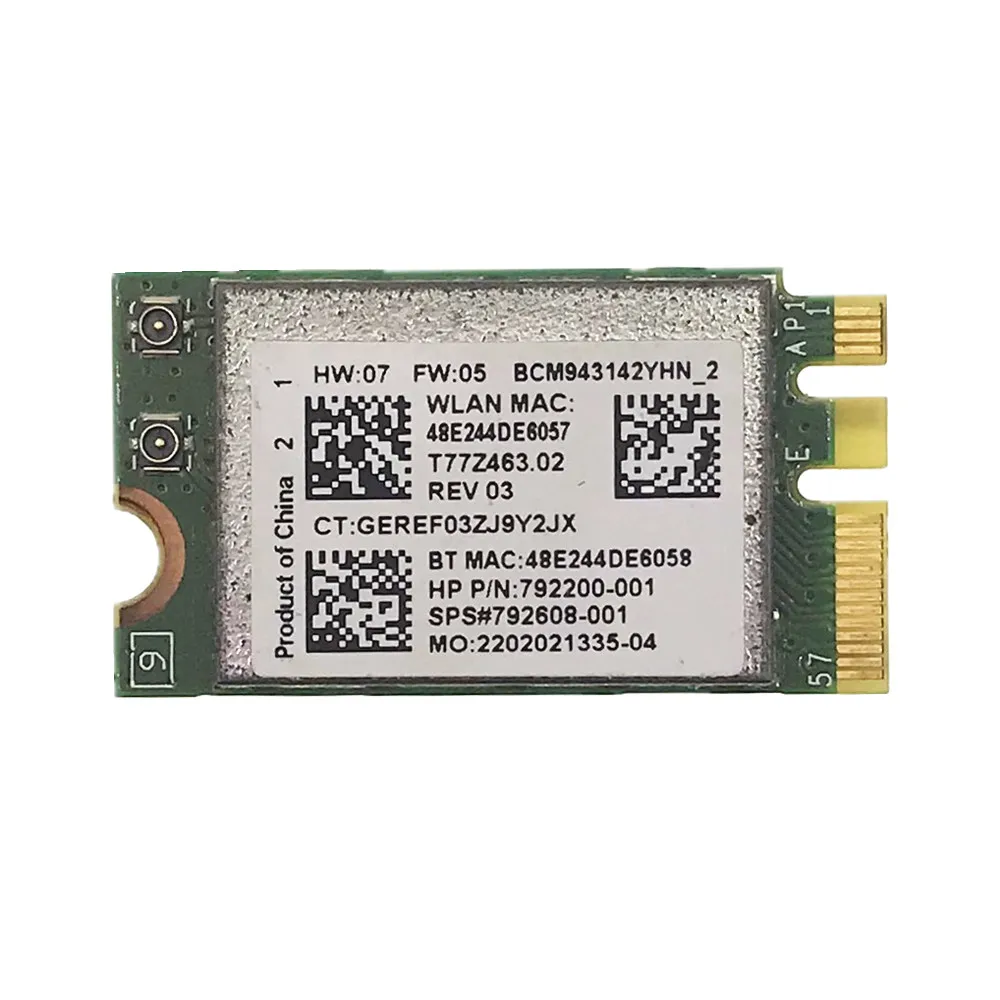 

Для Broadcom BCM943142Y Wireless-N NGFF 802.11b/G/N подходит для сетевой карты Bluetooth 4,0 для HP 640 G2 SPS:792608-001