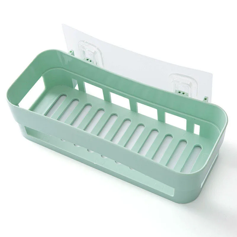 Wall Mounted Plastic Bathroom Storage Rack Makeup Organizer Shower Cosmetic Shelf Kitchen Holder