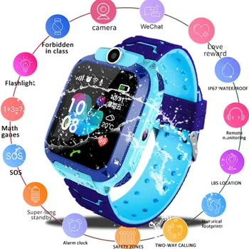 

Q12 Children's Smart Watch SOS Phone Watch Smartwatch For Kids With Sim Card Photo 1.44 Inch Voice Chat GPS ForiPhone Xiaomi